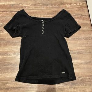 Women’s Black Button Shirt from Hollister size: M